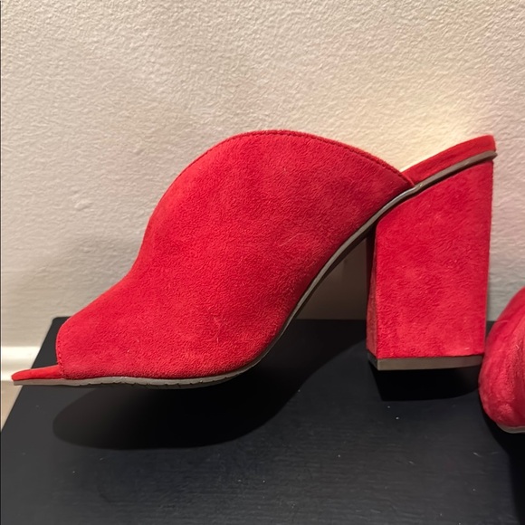 bp Red Suede Mules with Block Heel NWOT - Picture 5 of 6